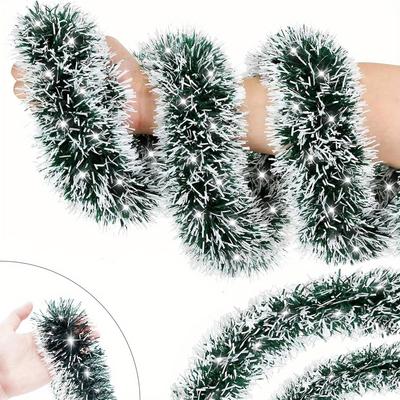 6M Christmas Tinsel Garland Hanging Garland for Christmas Tree Decorations Party Supplies Indoor Outdoor Home Xmas Decor