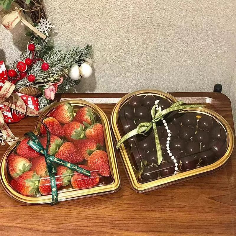 Boîtes à Fruits en Forme de Cœur 3 Pièces Avec Couvercle Contenants de Stockage pour Sucre Boîte Créative à Bijoux Bonbons Snacks pour Cadeau de la Saint-Valentin Décoration de Fête