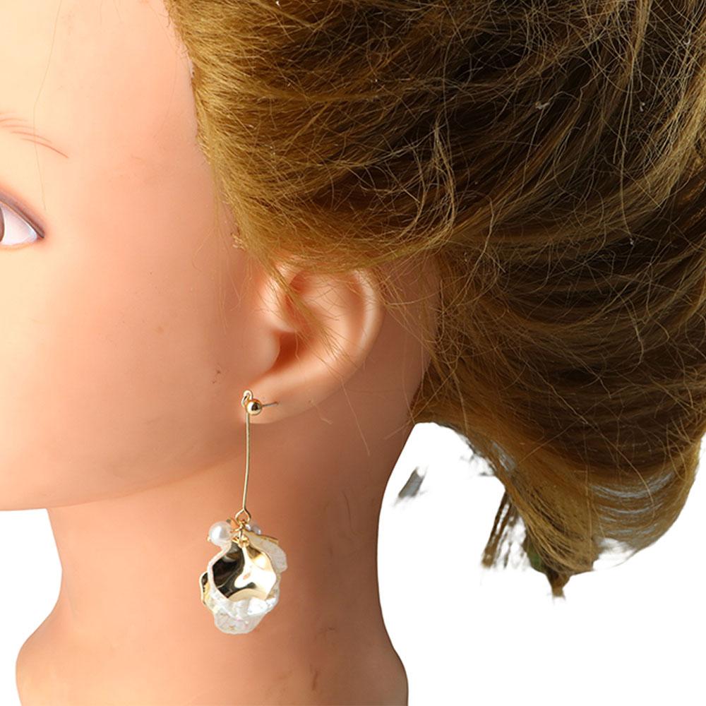 Elegant Trendy Korean Hanging Petals Flower Stud Earrings Dangle Earrings Drop Earrings Jewelry