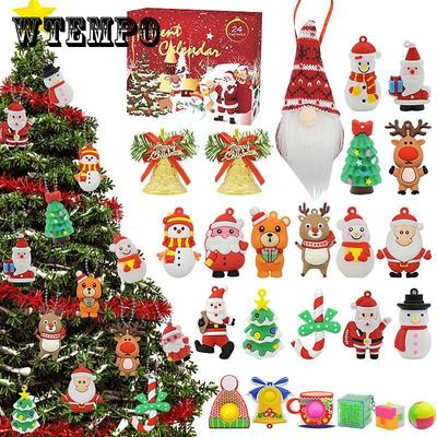 For Gift Christmas Creative Calendar Pendant Entertainment Resin Christmas Elk Advent Calendar With 24 Little Doors