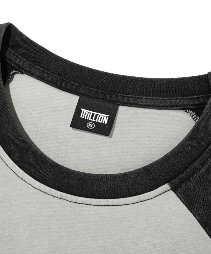 TRILLION Skateboard Pigment Graphic Raglan Short Sleeve_Charcoal