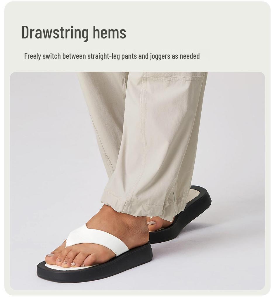 Women's Quick-Dry Cargo Pants: Straight-Leg, Cuffed, Breathable, Outdoor Fitness Wear