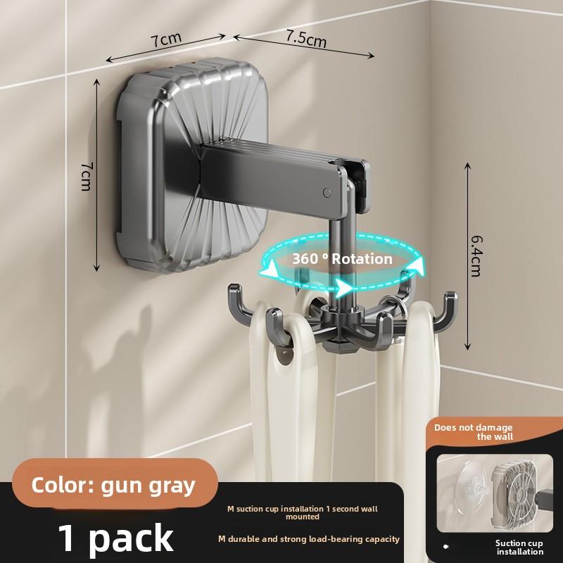 

Многофункциональный крючок на присоске с вращением на 360 градусов для хранения кухонной утвари белый
