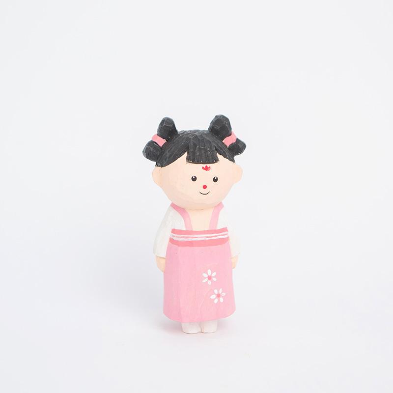 Wooden Girl Figurine - Handicraft Decorative Ornament Fancy Cute Action Anime Figures Movable Doll Toy Figurines & Miniatures