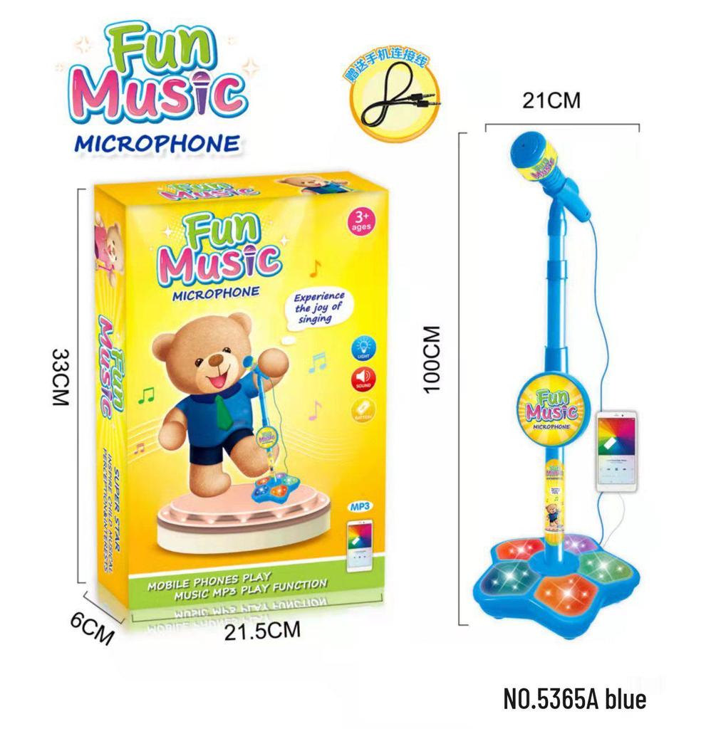 5 Işıklı Çocuk Karaoke Mikrofonu Oyuncak - Erkek ve Kız Çocukları İçin Harika Müzik Çalar