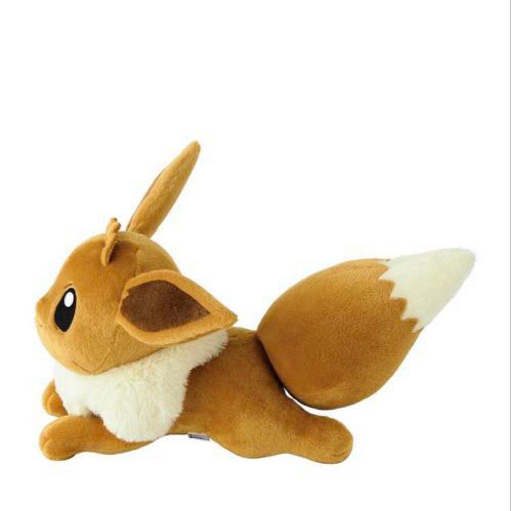 [USED] Birthday Box Plush Toy Life-Size Eevee Lying Down with Bonus Included Pokemon