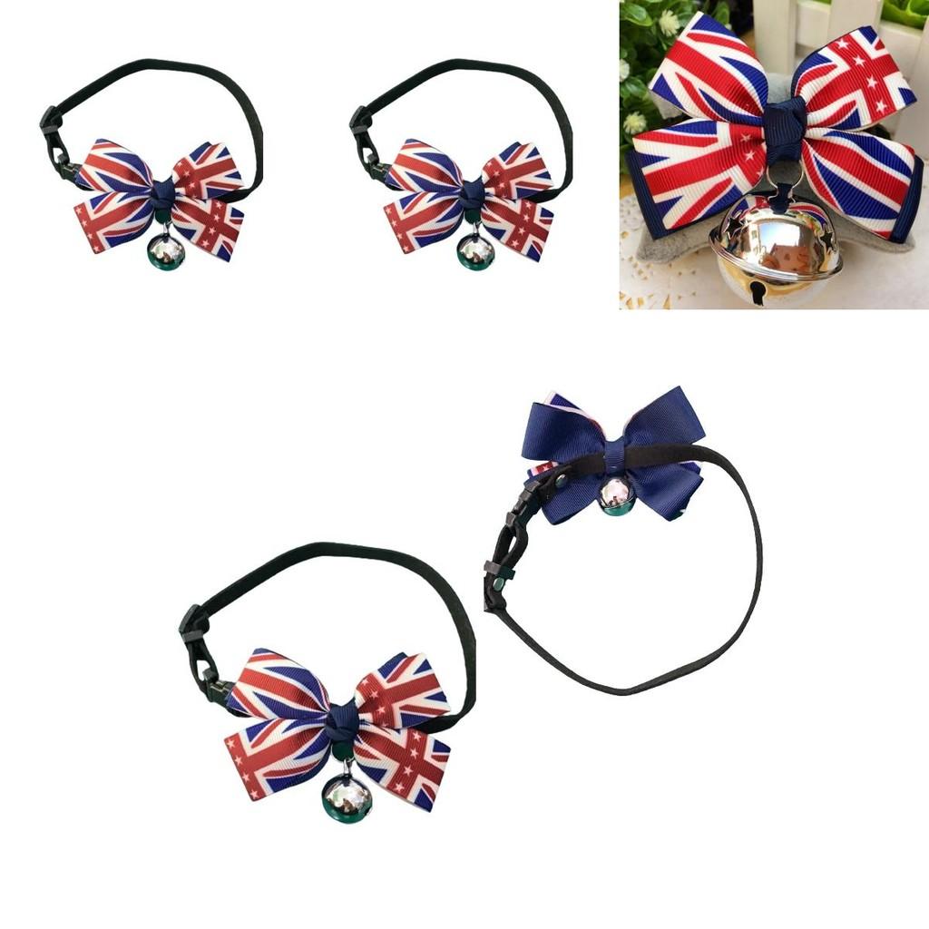 Cute Pet Bell Collar With British Flag Bow Tie Perfect Gift For Dog And Cat Lovers