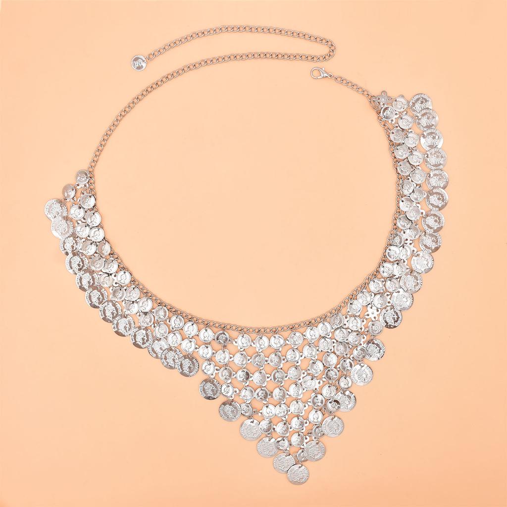 Trendy Coin Tassels Waist Chain Adjustable Length Body Chain Fashion Waistband for Women Party and Casual Wear