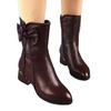 Soft leather short boots winter new velvet warm medium boots thick heel soft sole pointed fashion boots