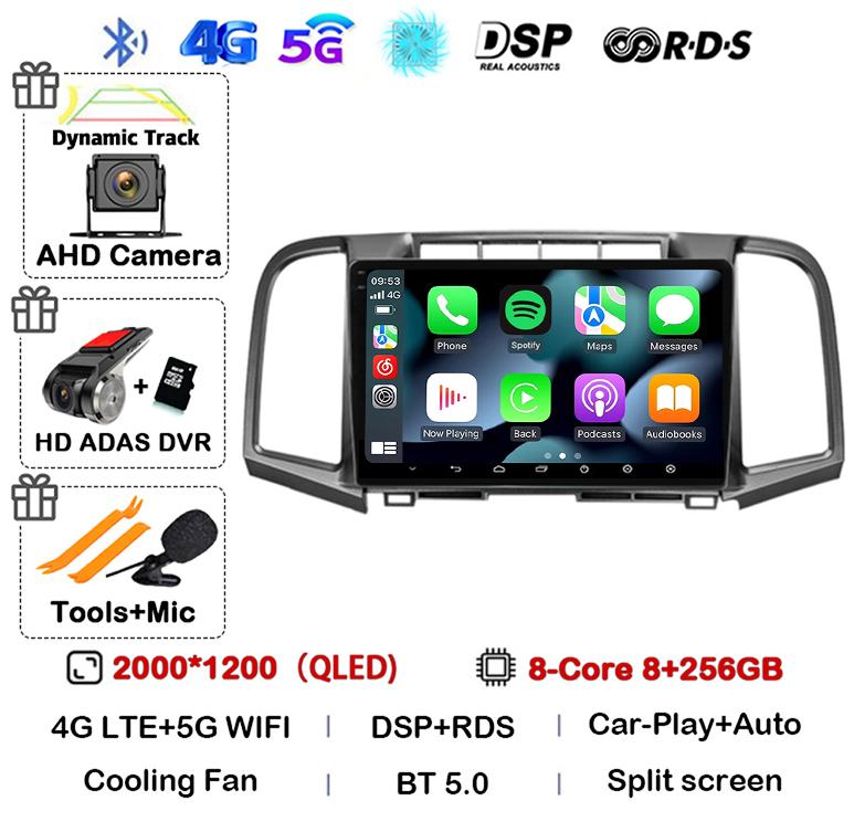 Android 14 Auto Carplay 4G+WIFI Car Radio For Toyota Venza 2008-2016 Multimedia Video Player Stereo Navi GPS Head Unit Audio DSP