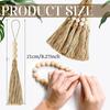 1/2/3Pcs Jute Tassel with 3 Wood Beads Natural Jute Rope Tassels Beaded Tassels for DIY Crafts Tassels Home Wedding Party Decor