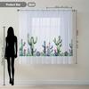 2PCS Digital Printed Sheer Curtain, Cactus Succulent Plant Print, Boho Desert Southwest for Living Room Bedroom Home Decor