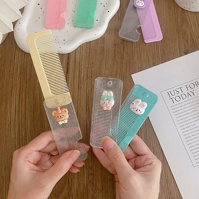 Cartoon Hair Comb Brush Foldable Massage Hair Comb Anti Static Hairdressing Styling Tool Women Portable Travel Women Gifts