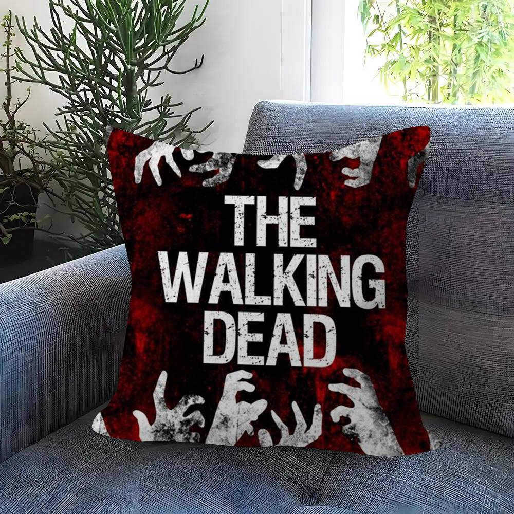 Games T-The Walking Dead Double-Sided Printed Pillow Cover Short Plush Suitable Living Rooms Bedrooms Sofas Throw Cushion Cover