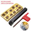 Ferramenta de Torneamento de Rosca para Torno Suporte SCLCR1212H09 com 10 peças de Pastilha de Carboneto CCMT09T304 para Torneamento de Rosca Alta Resistência ao Desgaste