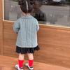 ANKRT Girls' Striped Loose Denim Jacket and Boys' Color-Block Coat