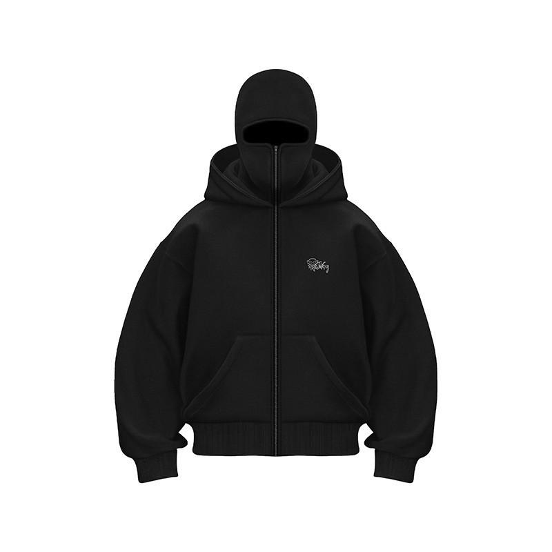 Y2K Oversized Mikina s Kapucí a Dvojitou Čepicí Unisex Streetwear Zima