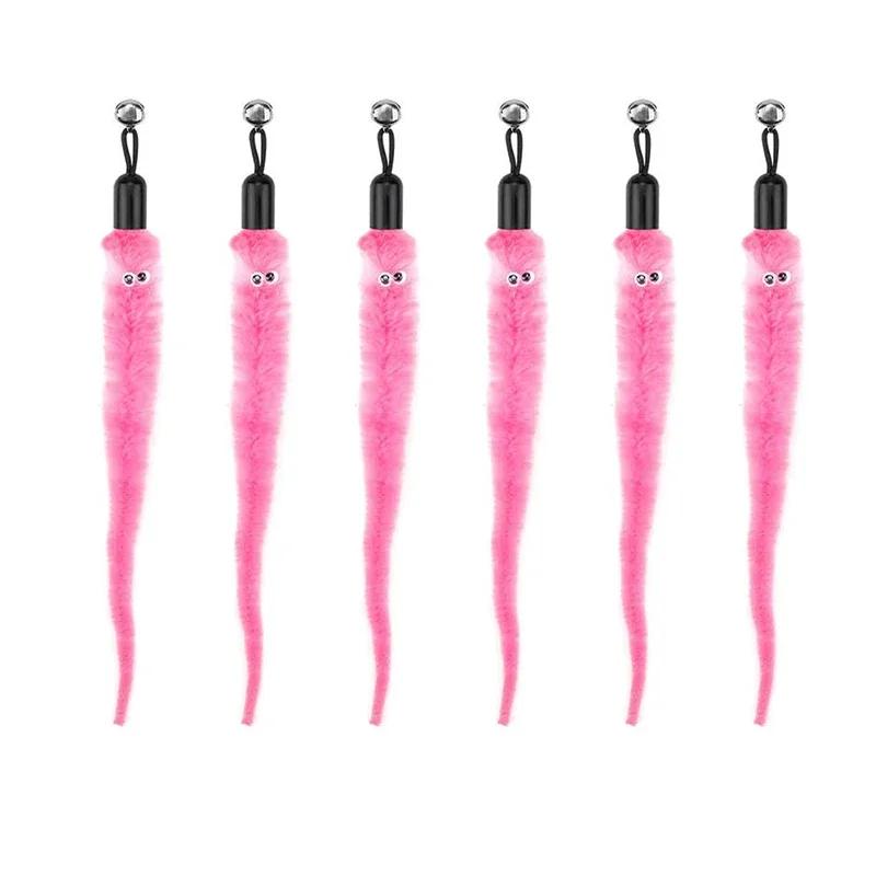 Cat Feather Toy Accessories False Birds Worm Toy with Bell Kitten Cat Toys Interactive Replacement Refill Foam Ball Training