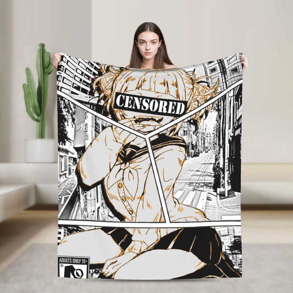 Toga Himiko Manga Blankets Boku No My Hero Academia Fleece Novelty Breathable Throw Blanket for Bedding Lounge Autumn/Winter