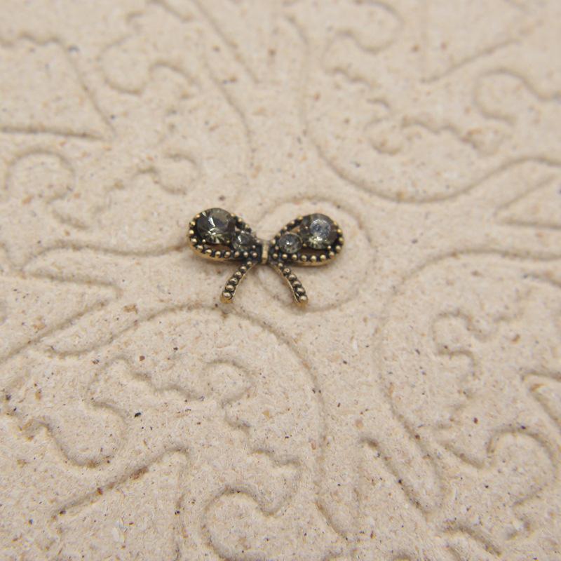 Antique Bronze Rhinestone Mickey & Butterfly Hair Clips