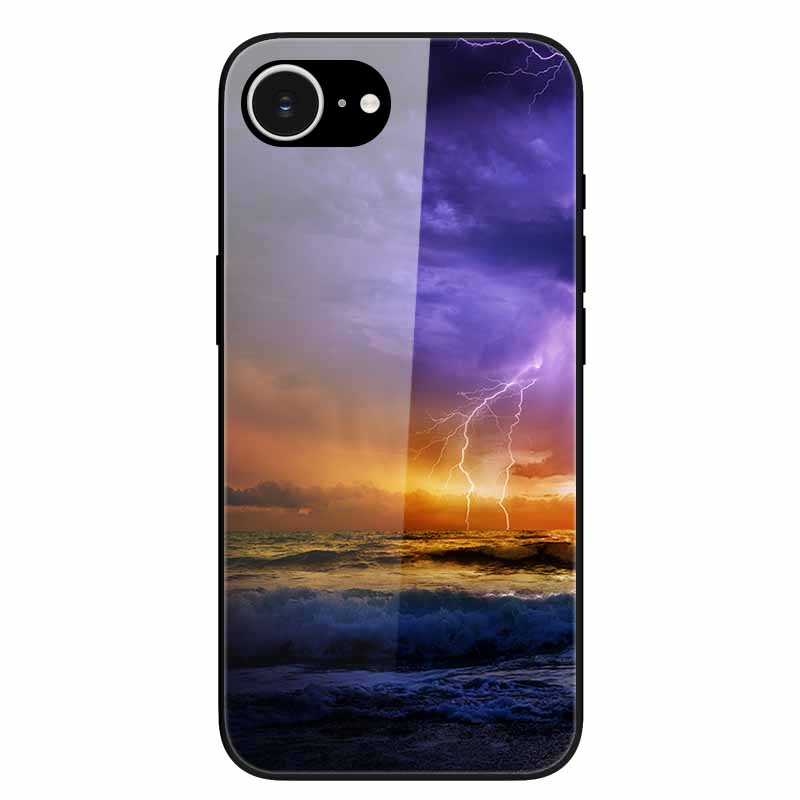 For iPhone 16E 2025 Case Black Bumper Tempered Glass Hard Phone Cases for iPhone16e 16e Back Cover for iPhoneSE SE 2025 Cool New