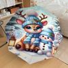 1 Stück Weihnachten, Winter Automatischer Öffnungs-/Schließschirm mit Winddichtigkeit, Stabiles Dach mit 8 Speichen, Langlebige Speichen, Modisches Design, Outdoor-Accessoire, Lustiger Prin