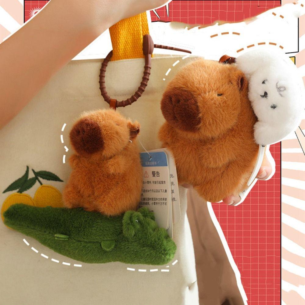 Stay Wire Capybara Plush Keychain Crocodile Capybara Plush Doll Capybara Plush Pendant Girls
