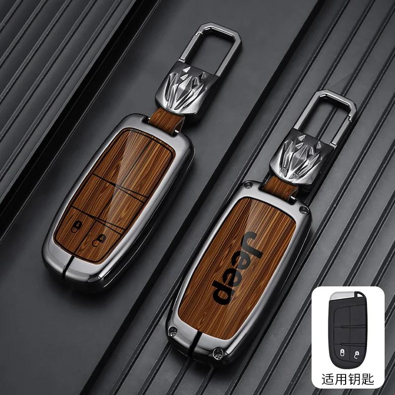 Pour Jeep Alliage de Zinc Étui de Clé de Voiture Sans Clé Pour Jeep Grand Cherokee WK2 KL Wrangler JK Renegade Commander Compass 2018 2022 Auto