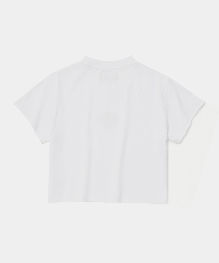 COLUMBIA UNIVERSITY Cu Big Script Women Crop S/S T-Shirts White
