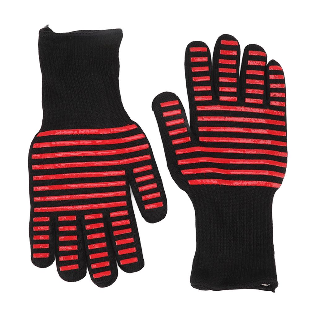 2PCS BBQ Fire Gloves Flame Retardant High Temperature Resistant Microwave Oven Gloves for