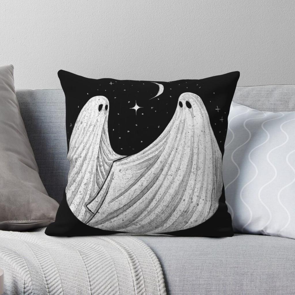 Run Away With Me Ghosts Square Pillowcase Polyester Linen Velvet Creative Zip Decorative Room Cushion Cover