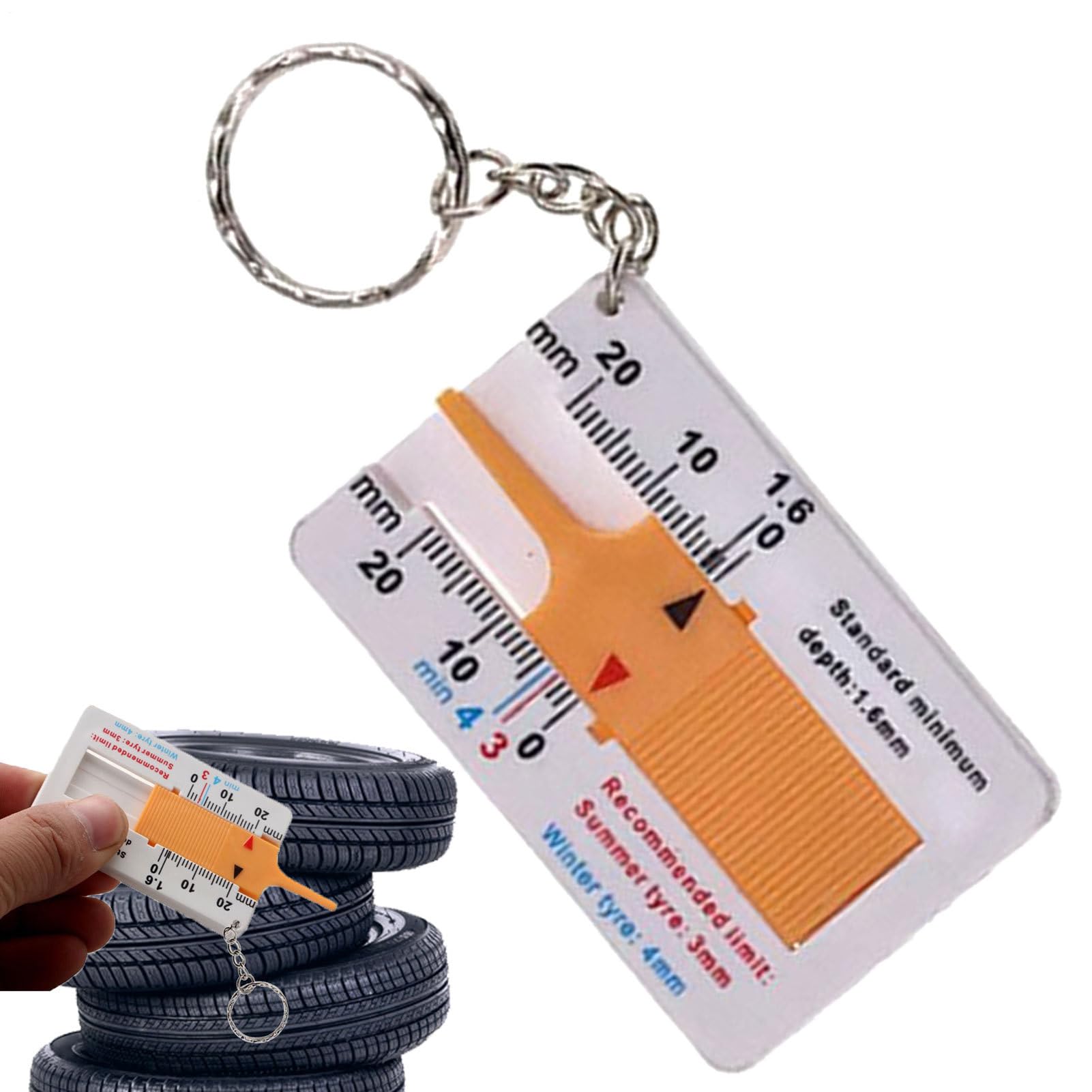 Tire Tread Depth Gauge - Digital Tire Depth Checker | Portable Tread Measuring Tool See description