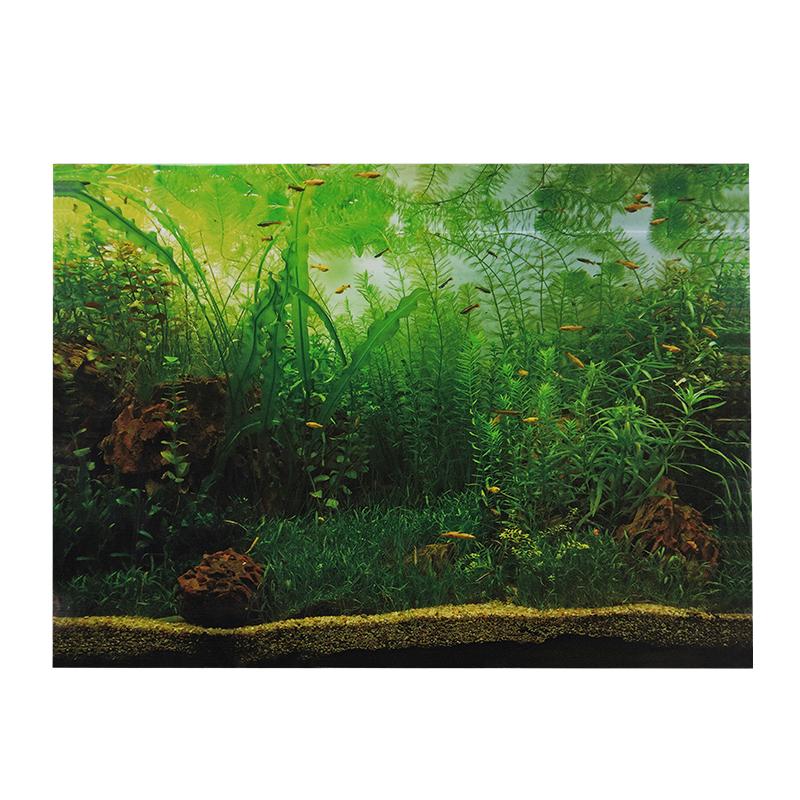 Aquarium Background Poster PVC Adhesive Sticker Fish Tank Seafloor Water Grass Background Decoration Painting PVC Sticker 30x42cm