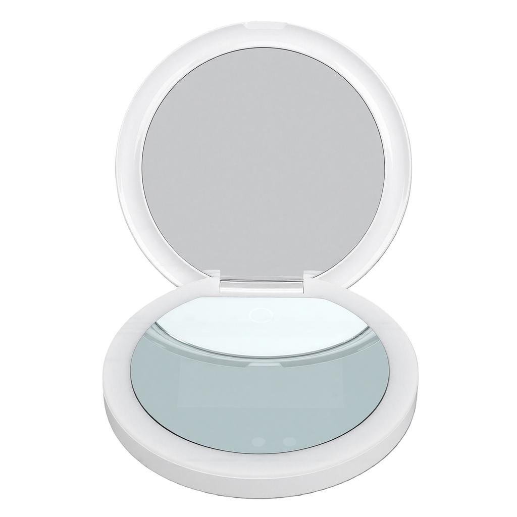 Sunscreen Test Camera Mirror 2X Magnifying Sunscreen Camera Portable Makeup Mirror with LED Light for Travel Skin
