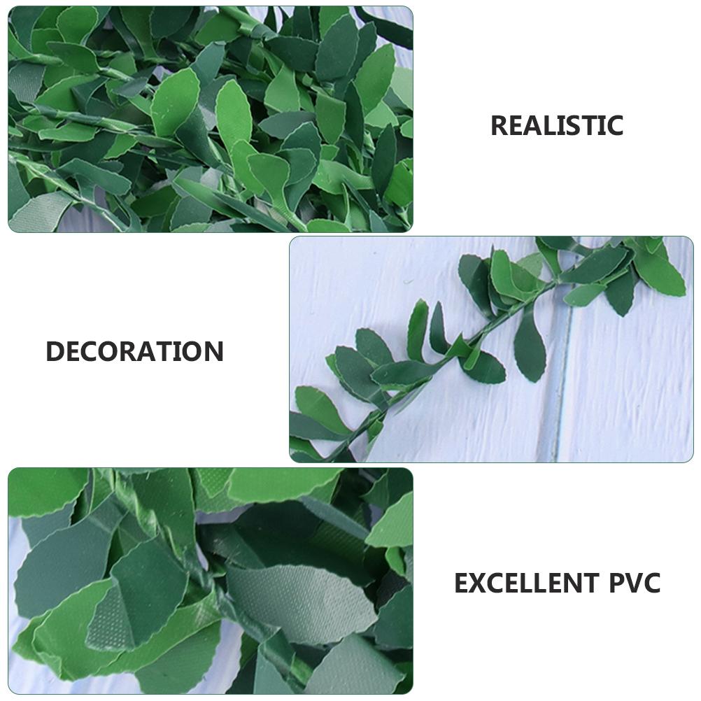 5 Pcs Decor Wire Green Leaf Rattan Simulation Fake Hanging Plant Cake Plants Artificial