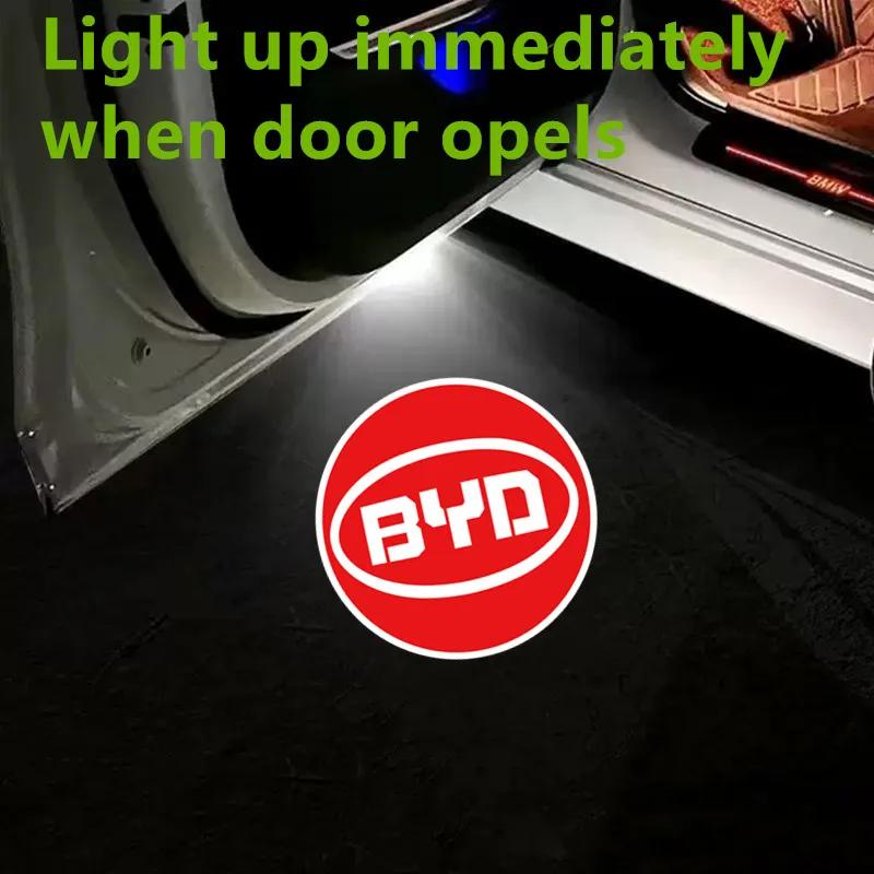

Для BYD Atto 3 Act Tang F3 E6 Yuan Song Plus EV F0 Qin 2 шт. Светодиодная беспроводная лампа приветствия двери автомобиля Проектор Свет Автоаксессуары