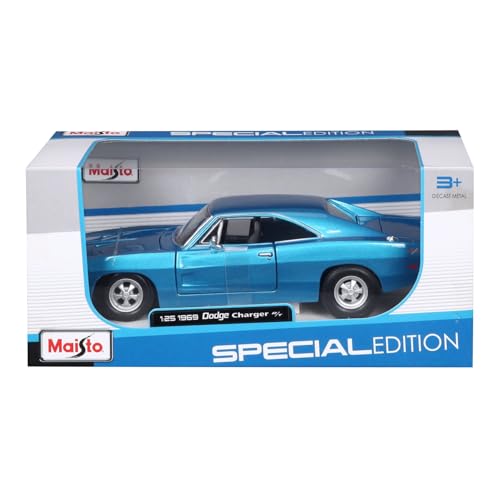 Maisto 1/25 Dodge Charger R/T 1969 Blue / Diecast Model Car, Finished Product 31256 BU