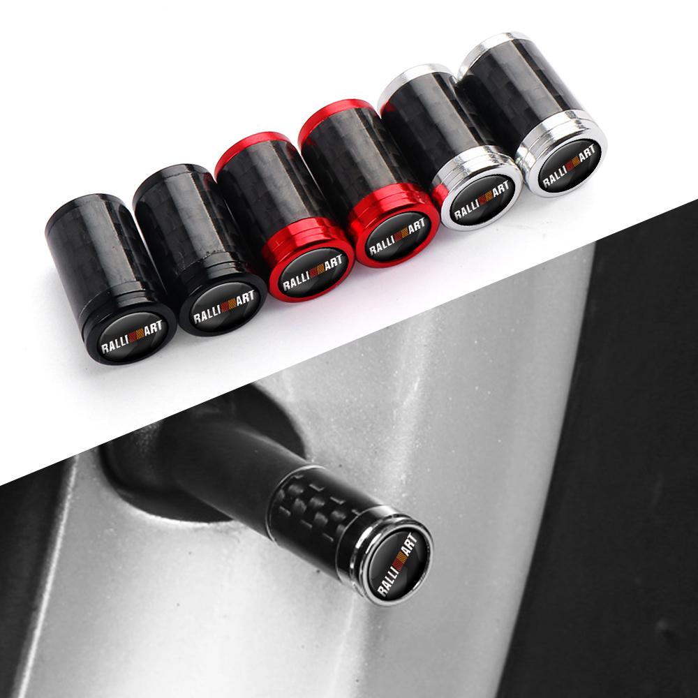 cxbkdv1 4pcs/set Car Carbon Fiber Pattern Tire Valve Dust Cover For Mitsubishi Lancer 9 10 Outlander 3 Asx L200 Pajero Auto Accessories