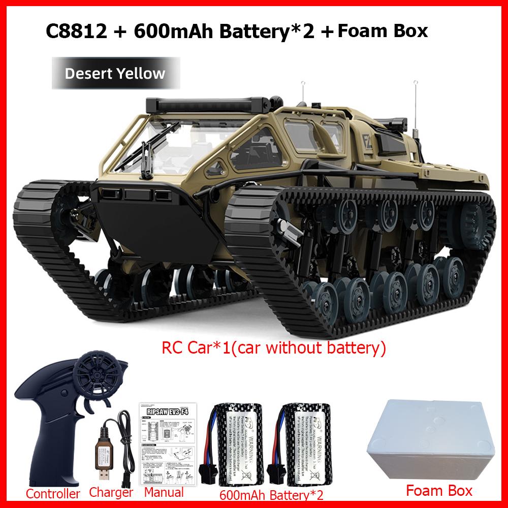 New Upgrade C8812 MAX / C8812 RC Car Full Scale Tracked Tank Simulation LED Light Drift Remote Control Off-Road Vehicle for Kids