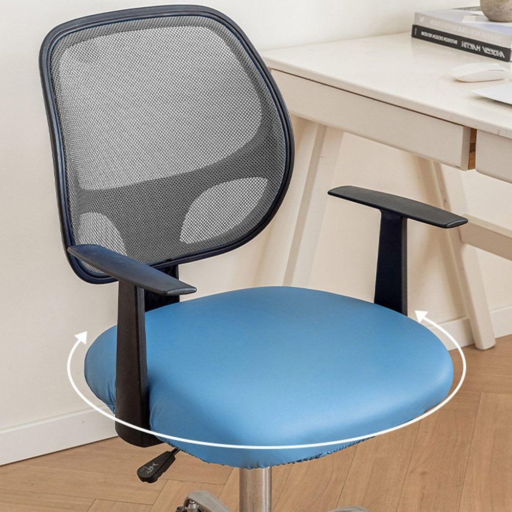 Elastic Armchair Seat Cover PU Leather Lift Rotating Chair Cover  for Home&Office Decoration