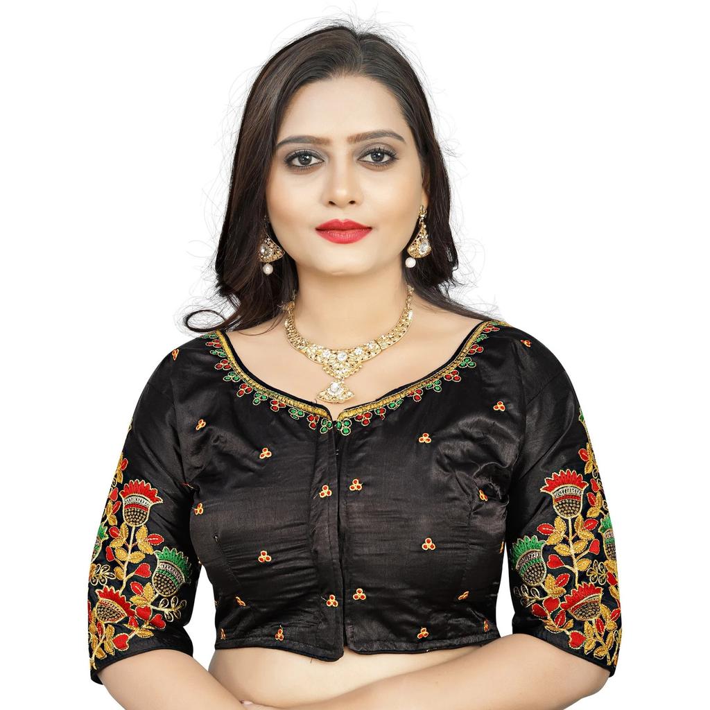 Indian Designer Silk Embroidery Blouse Women's Party Wedding Wear Ethnic Choli