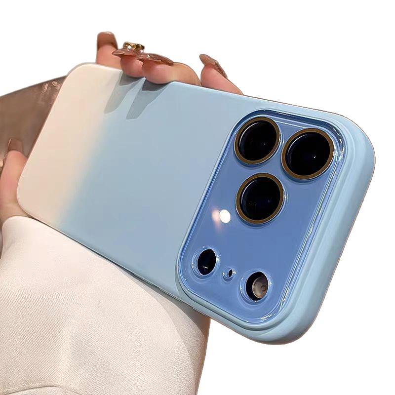 Custodia in Silicone Liquido Sfumato per iPhone 16 Pro Max con Ampia Finestra e Pellicola per Obiettivo