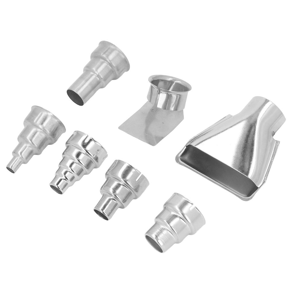 7Pcs 35mm Heat Gun Nozzle Set Stainless Steel Hot Air Gun Nozzle for Pipe Welding PVC Shrinking