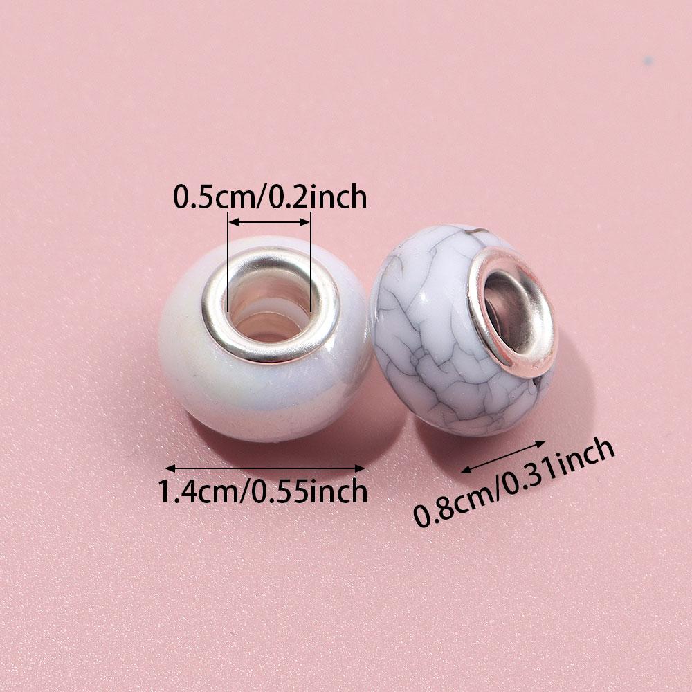 30/50/100pcs large hole bead 14mm European pen bead bracelet jewelry making interval bead pendant operation Christmas bead pen lamp handicraft DIY