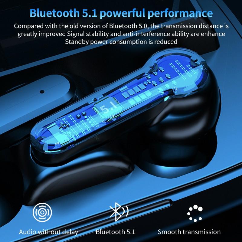 TWS Bluetooth Headset Dual-ear Headset Vodotěsná Bluetooth sluchátka