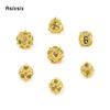 7 Pcs Golden Black Circular Dragon Metal Dice Hollow Metal Polyhedral Dice Suitable for Role-Playing RPG  Board Game Card Game