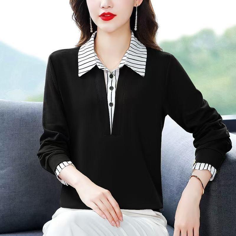 New Spring and Autumn Long-sleeved Lapel Fashion Women's Tops Shirts Loose Sweatshirts for Women