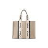 Woody Logo Print Satin Ribbon Canvas And Leather Tote Bag Women Tote Bags CHC22-AS382I26-91J