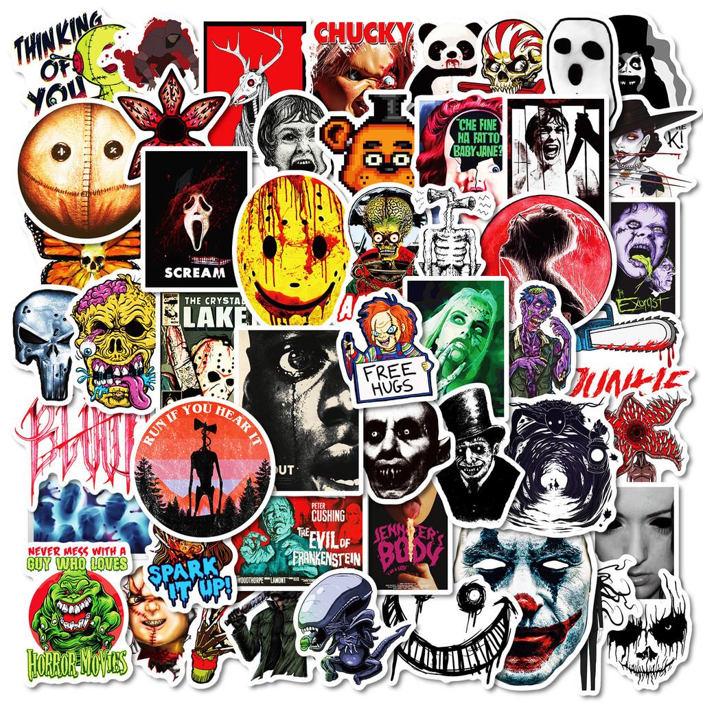 50PCS Classic Horror Movies Graffiti Stickers for Bicycle Hand Account Pencil Case Decals BulingBulingStickers Store