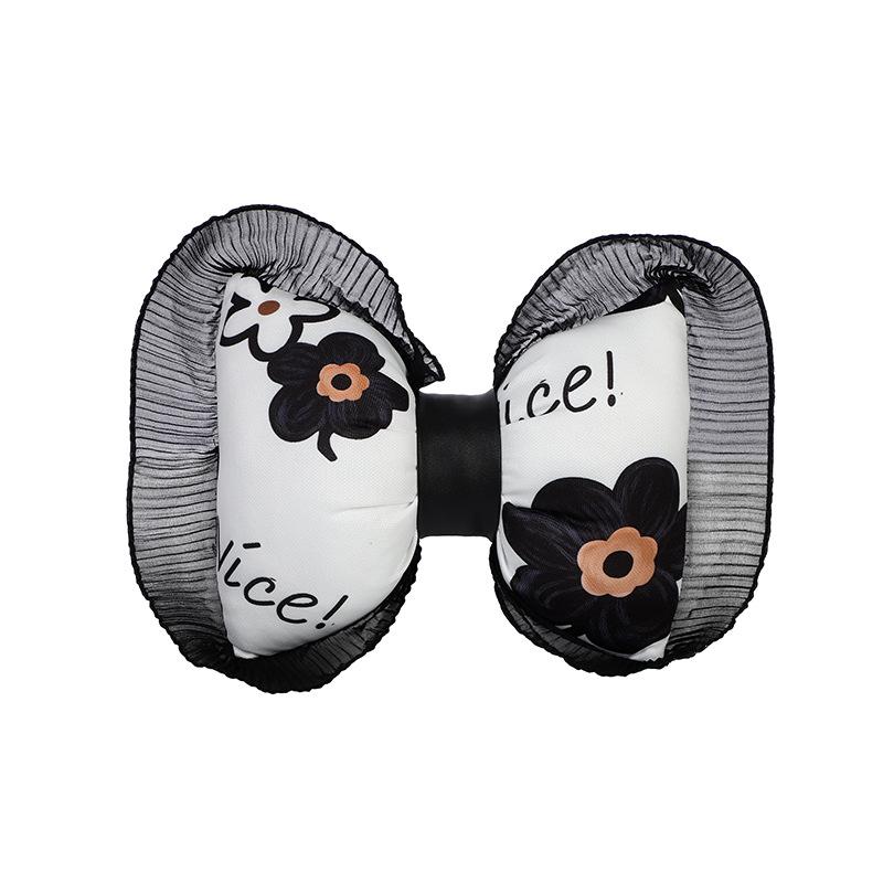 Auto Kopfstütze Lendenkissen Kissen Niedliche Schleife Rückenlehnenpolster Bequemes Sitzkissen Druck Damen Auto Luxus Innenzubehör